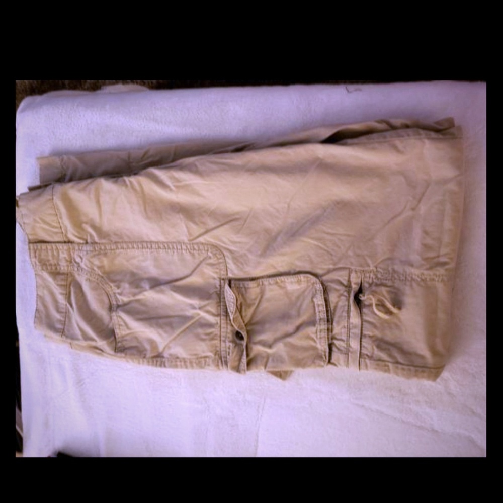 Tan utility pants.